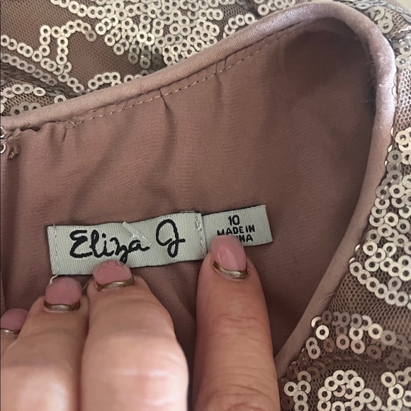 Gorgeous Eliza J Taupe Sequined Dress - Picture 5 of 5